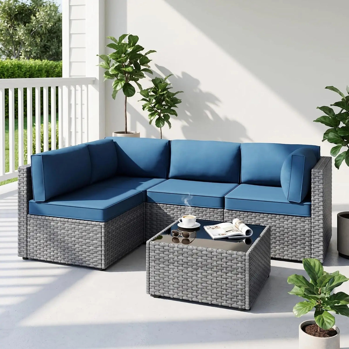 5-Piece Rattan Patio Furniture Set