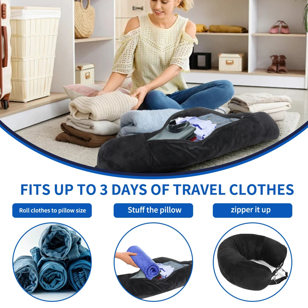 Innovative Travel Neck Pillow Organizer