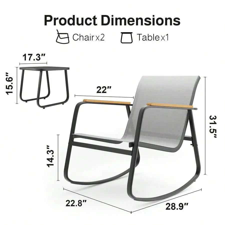 Textilene Rocking Bistro Set