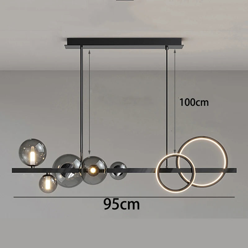 Contemporary Glass Pendant Chandelier