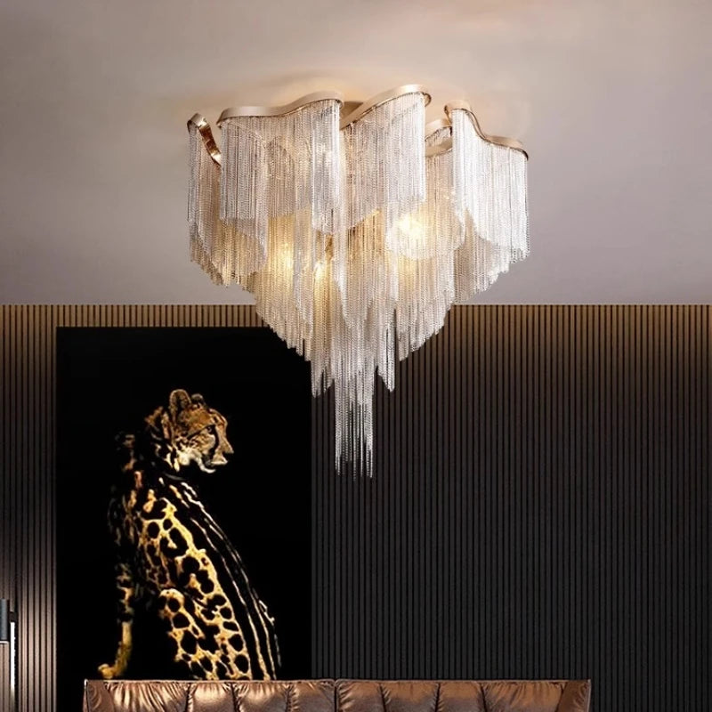 Luxury Tassel Chain Ceiling Chandelier