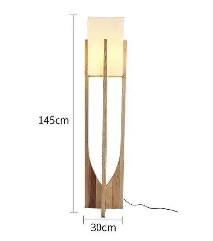 Japanese Vintage Wood Floor Lamp