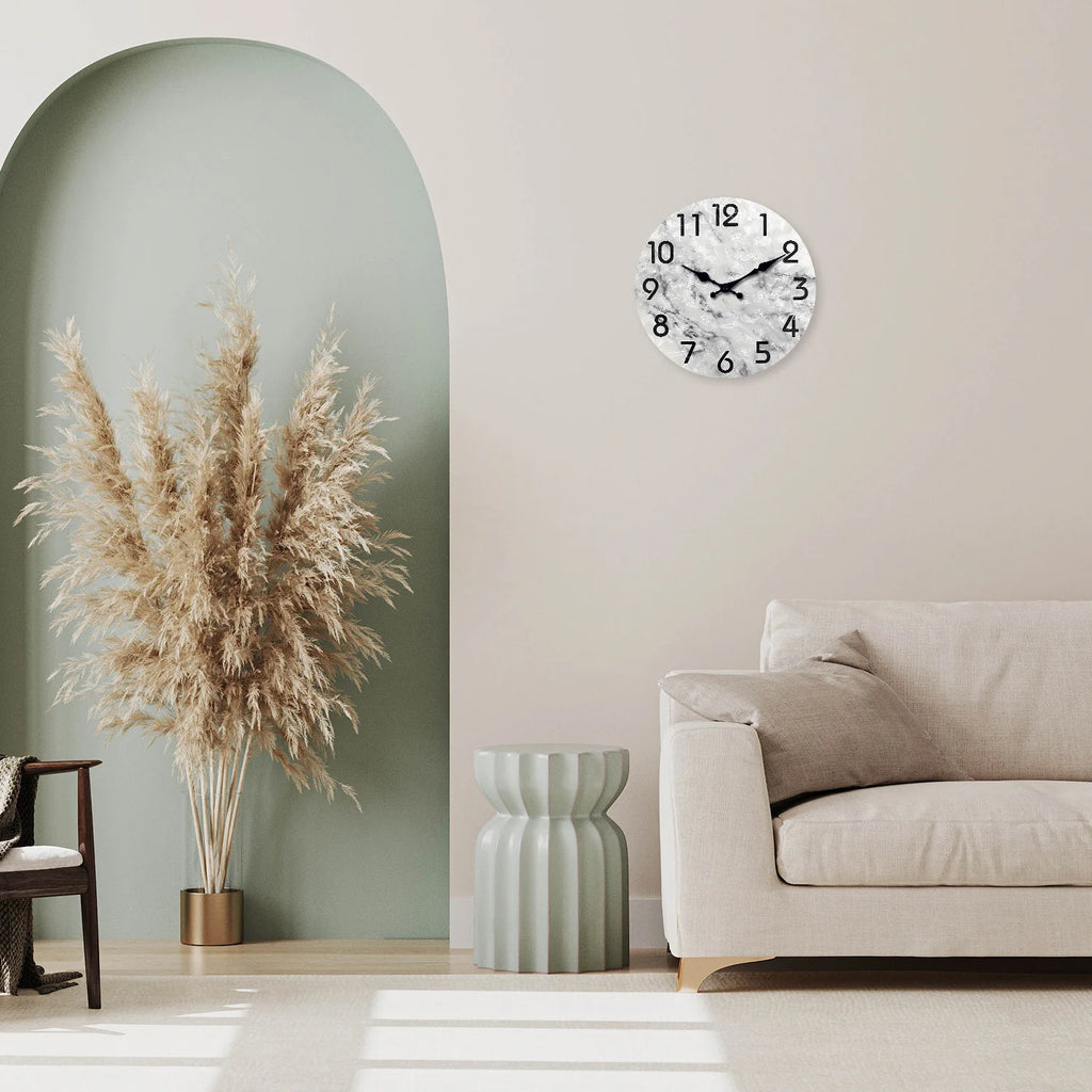 Marble Pattern Silent Wall Clock