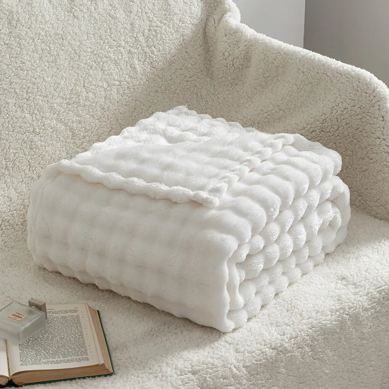 Sage Green Bubble Fleece Blanket