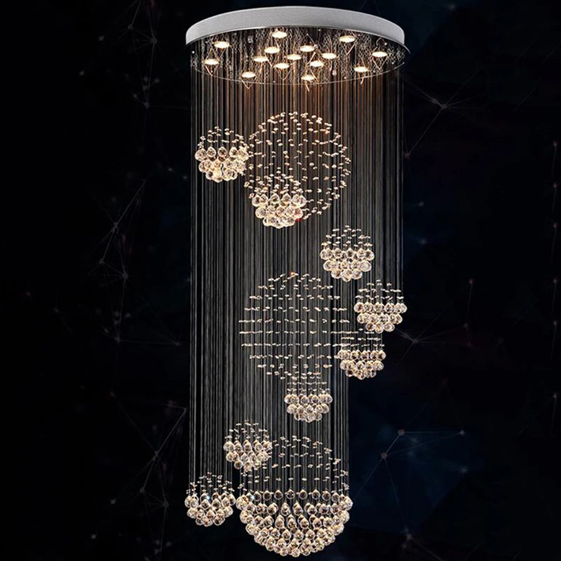 Crystal Staircase Chandelier Modern Luxury
