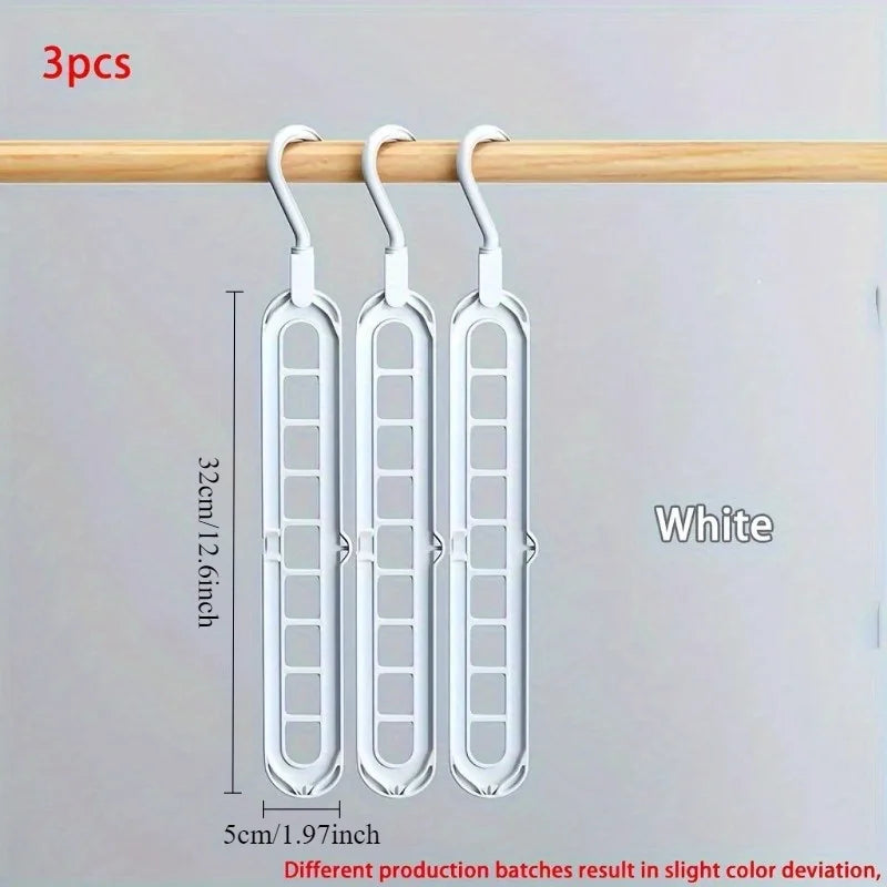 Space-Saving 9-Hole Clothes Hangers