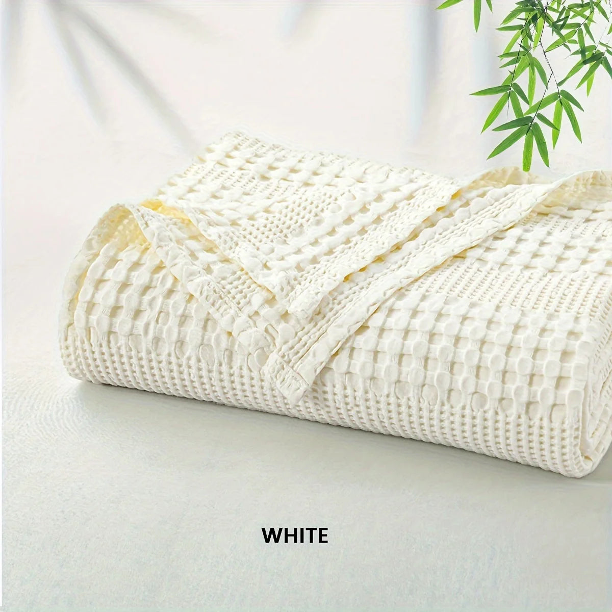 Bamboo Cotton Waffle Blanket Lightweight