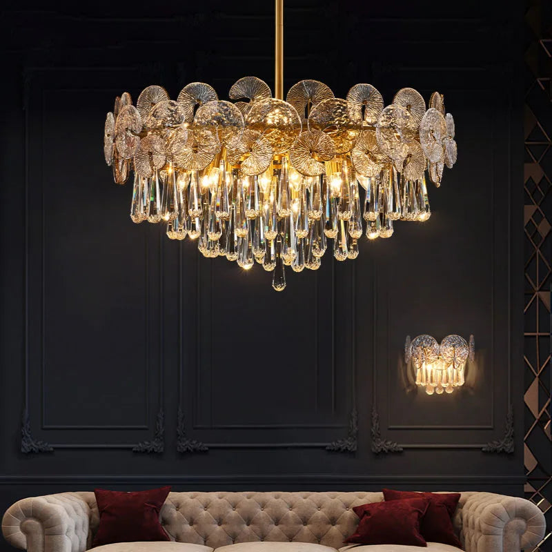 Luxury Crystal Lotus Pendant Light