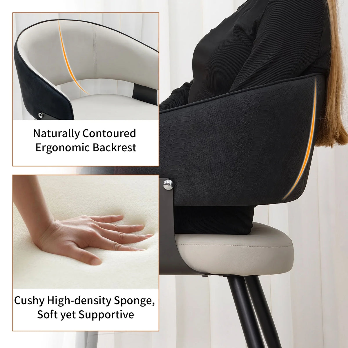 Microfiber Leather Upholstered Dining Chairs