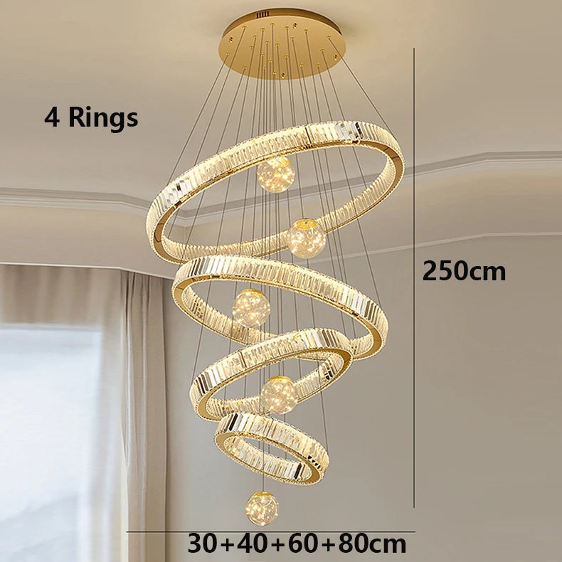 Modern Crystal Ring Chandelier Design