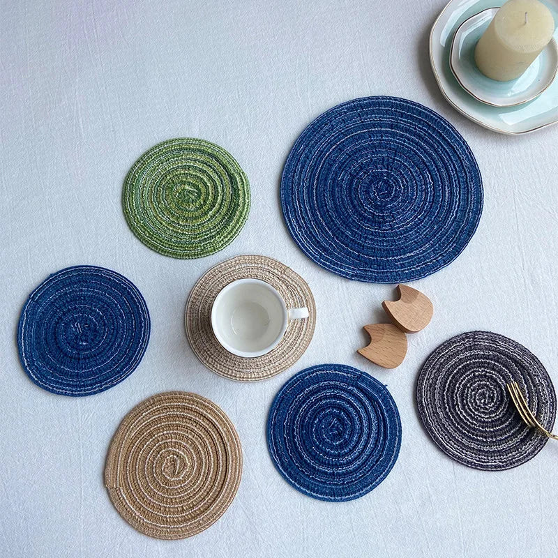 Nordic Cotton Yarn Round Placemats