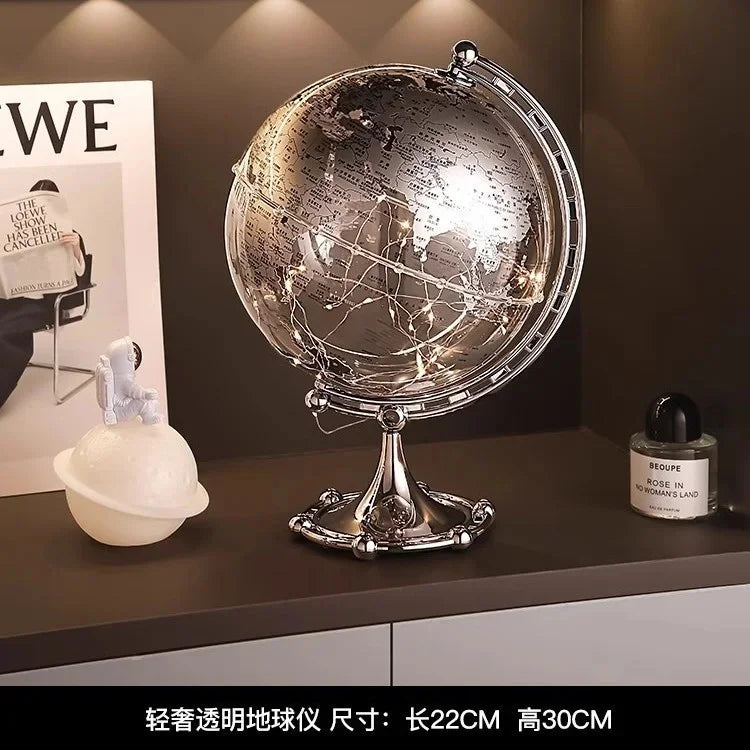 Luxury Modern Globe & Sailboat Metal Sculpture