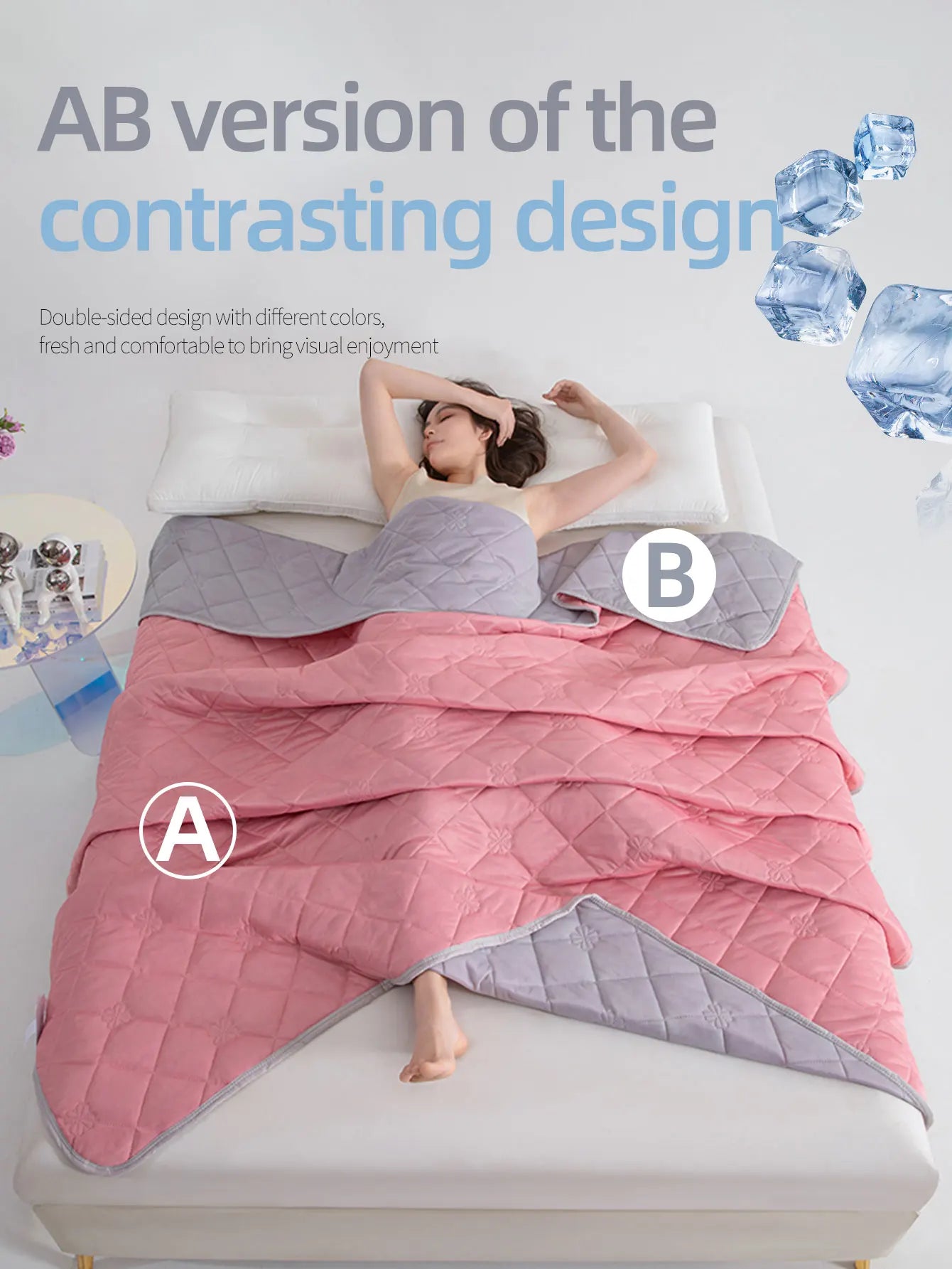 Minimalist Quilted Cooling Floral Blanket