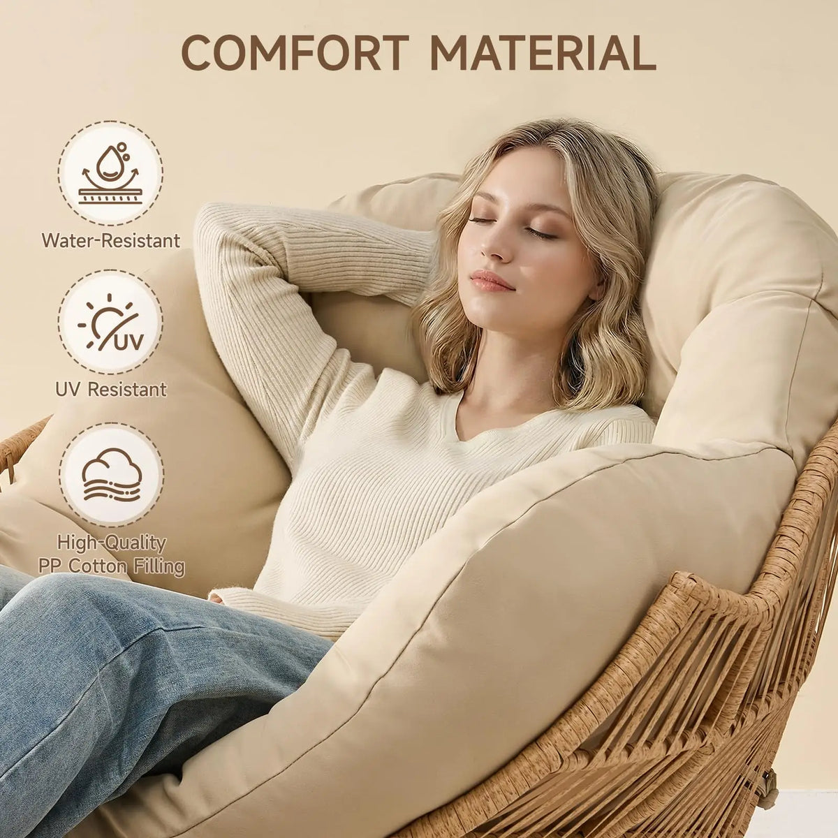 Papasan Rocker with Ottoman