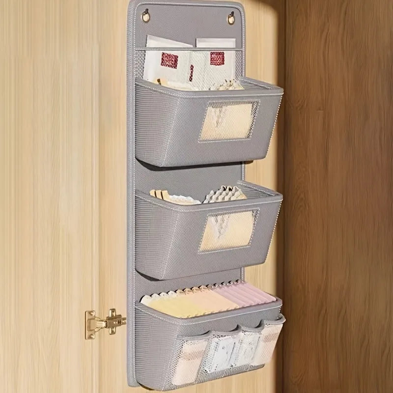 Gray Multi-Compartment Wall Organizer