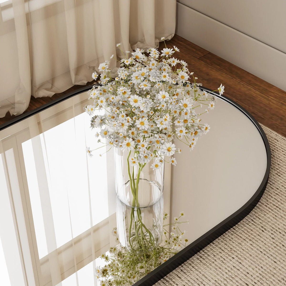 Black Arched Full-Length Floor Mirror
