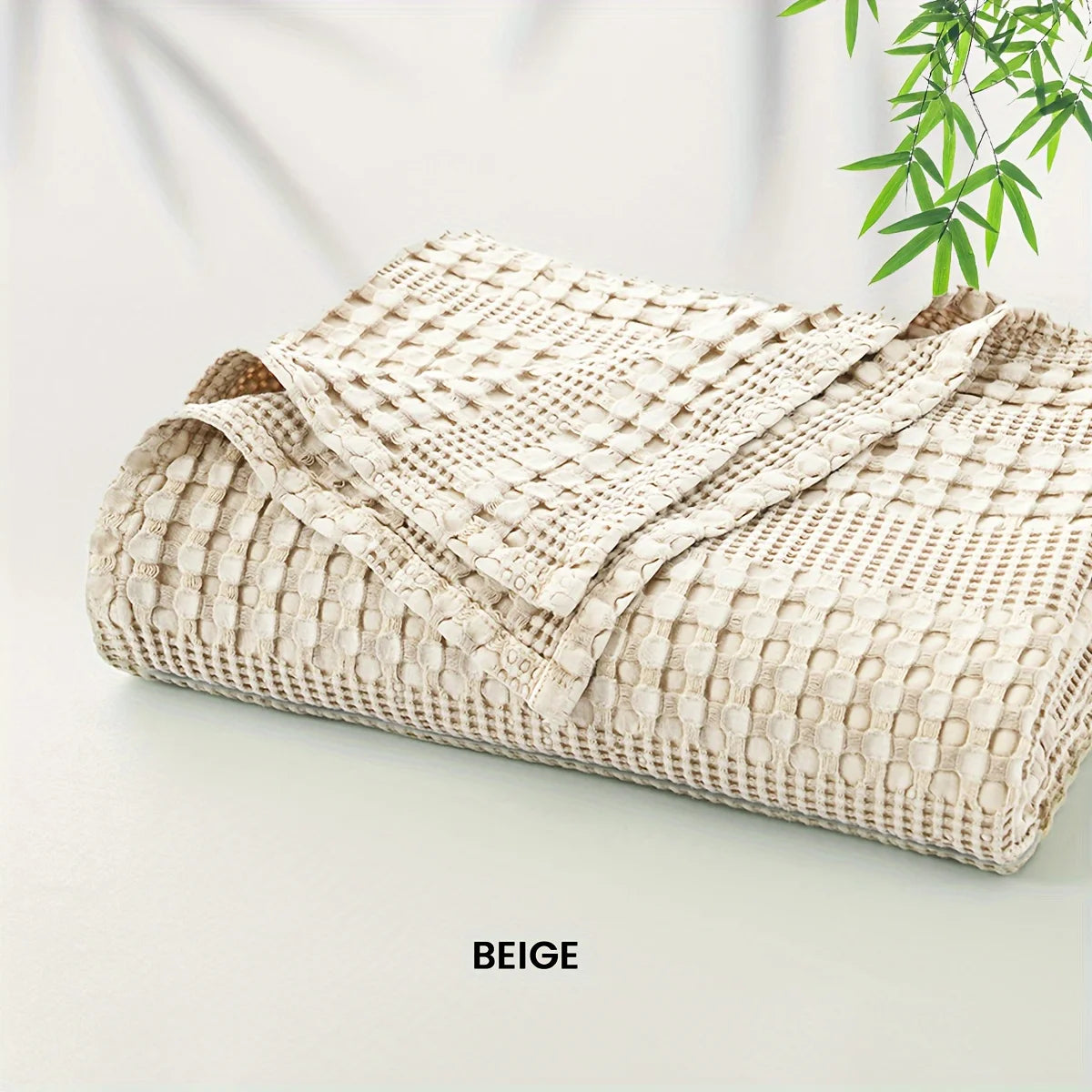 Bamboo Cotton Waffle Blanket Lightweight