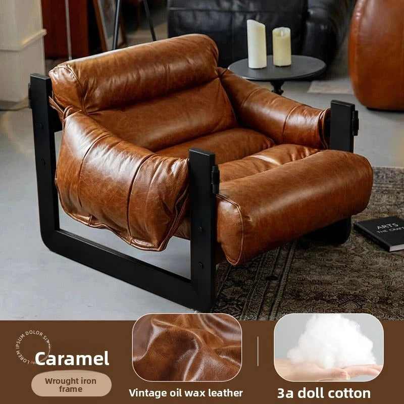 Italian Retro Faux Leather Armchair