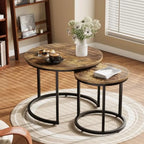 Rustic Round Nesting Table Set
