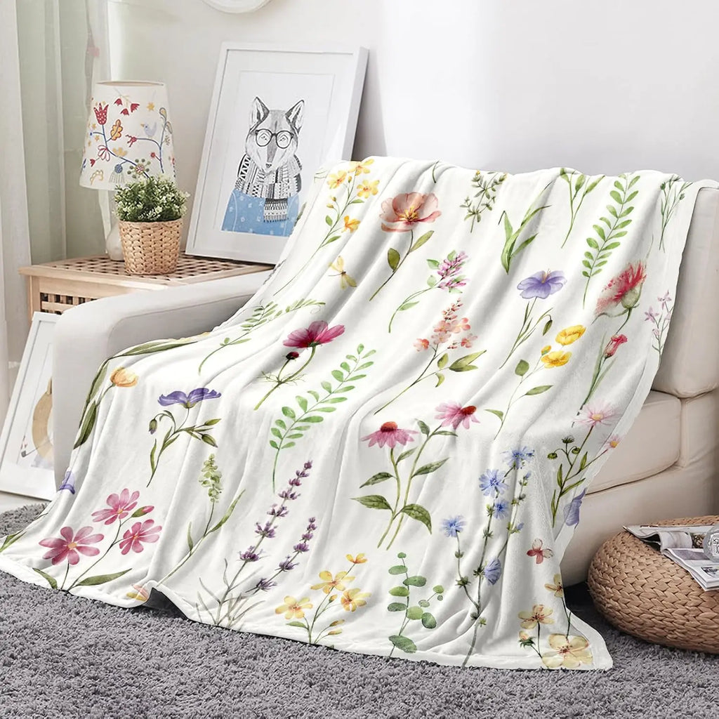 Cozy Wildflower Plush Throw