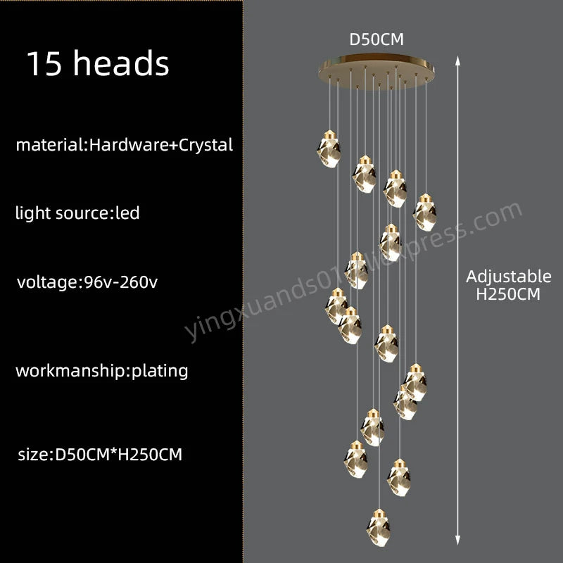 Nordic Crystal Chandelier Multi-Ring Design