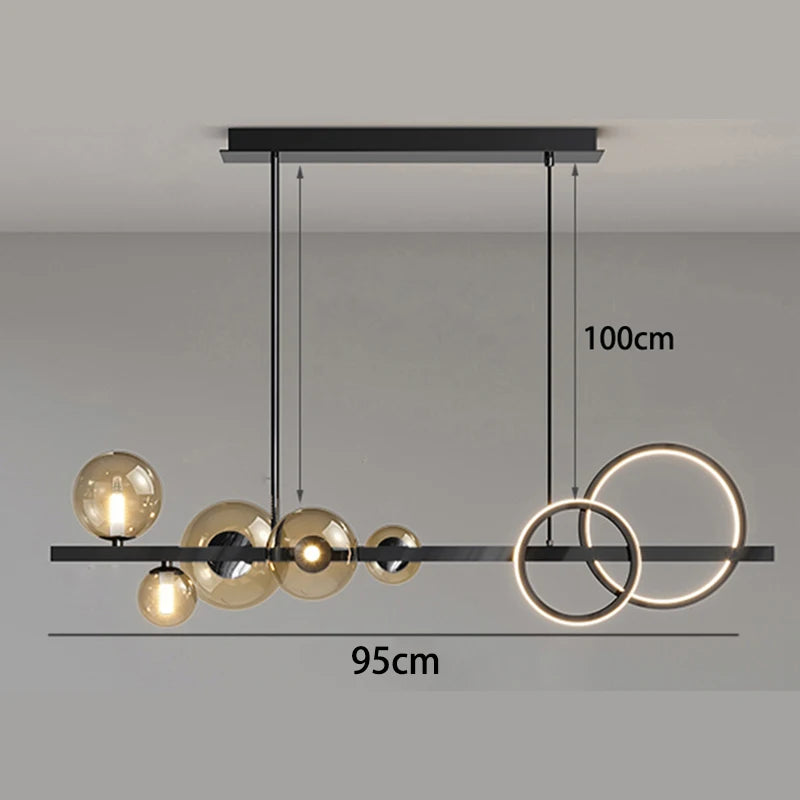 Contemporary Glass Pendant Chandelier