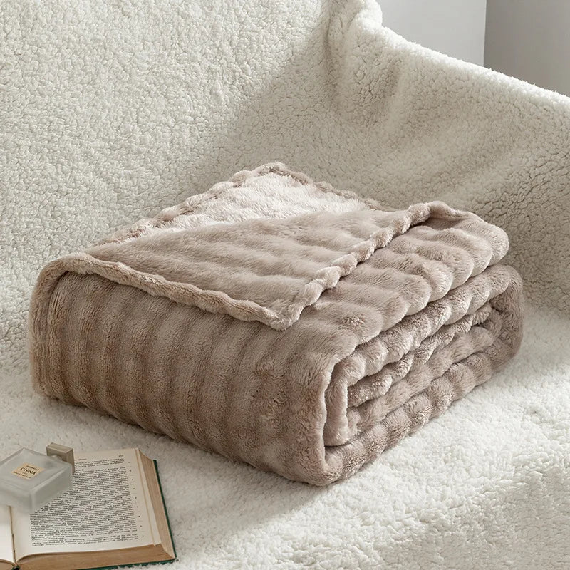 Sage Green Bubble Fleece Blanket