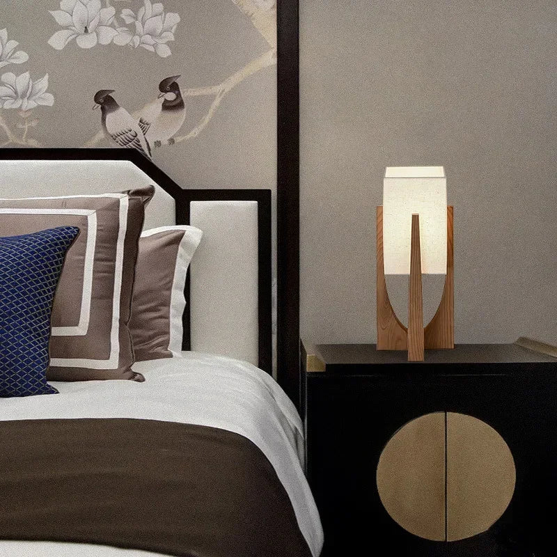 Japanese Vintage Wood Floor Lamp