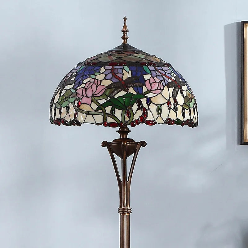 Retro Stained Glass Floor Lamp