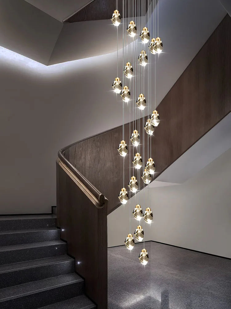 Nordic Crystal Chandelier Multi-Ring Design