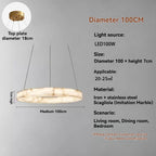 Modern Faux Marble Round Pendant