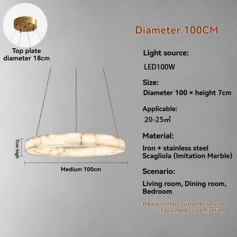 Modern Faux Marble Round Pendant