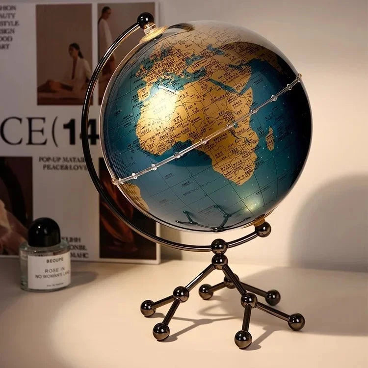 Luxury Modern Globe & Sailboat Metal Sculpture