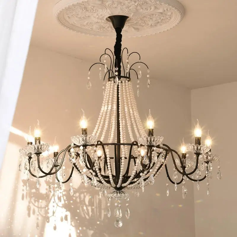 Gold Crystal Candle Chandelier Luxury