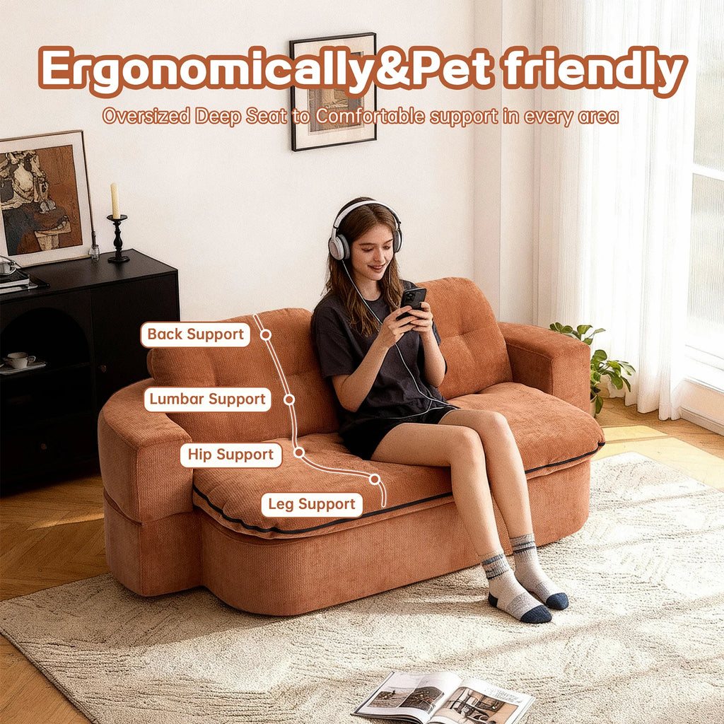 79" Boneless Convertible Loveseat Bed