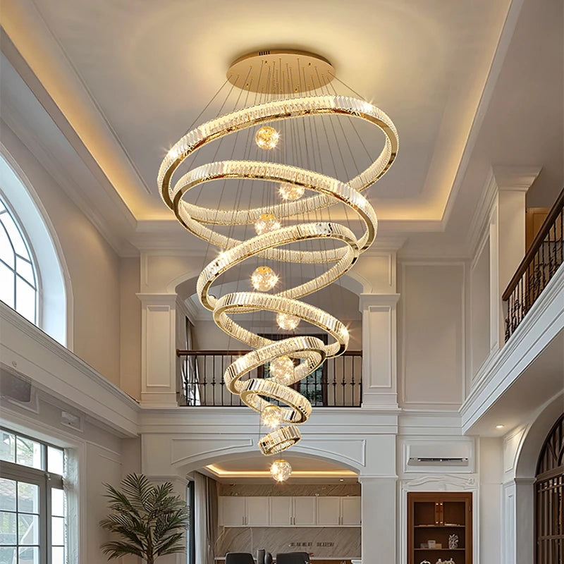 Modern Crystal Ring Chandelier Design