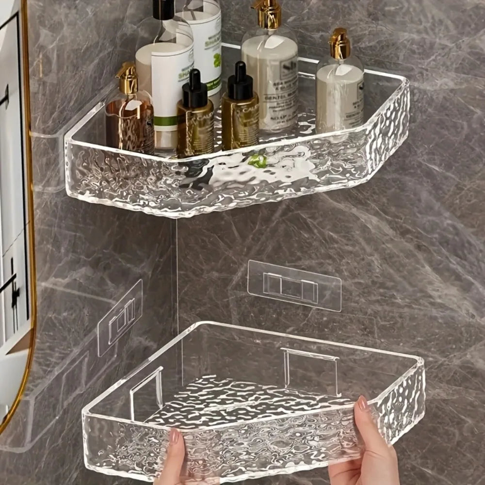 Clear Bathroom Corner Shelf Organizer