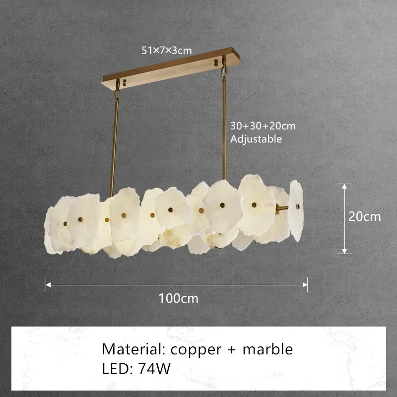 Natural Marble LED Chandelier