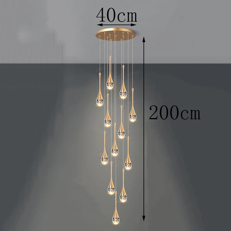 Modern Crystal Staircase Chandelier