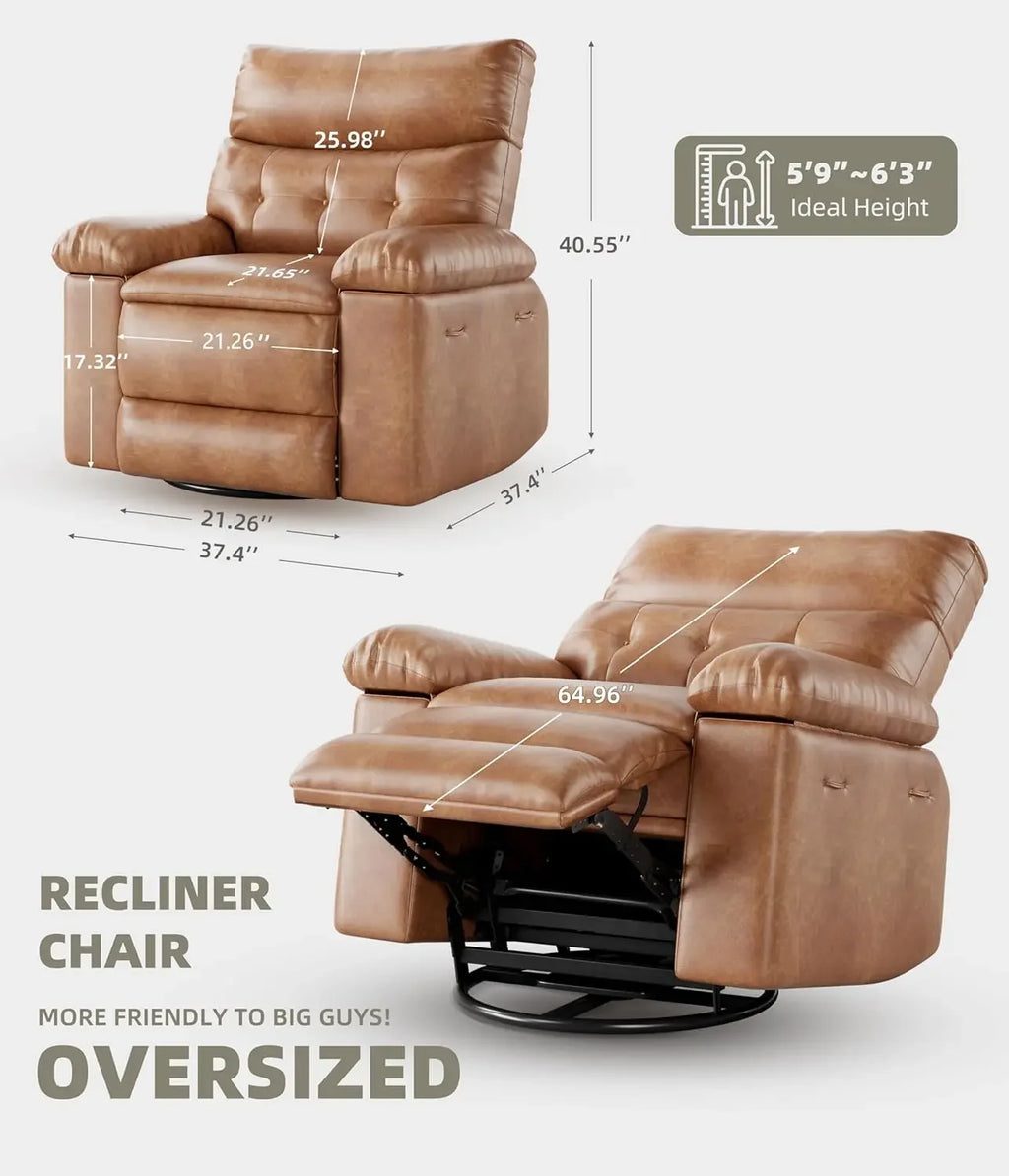 Retro Recliner Chair PU Leather