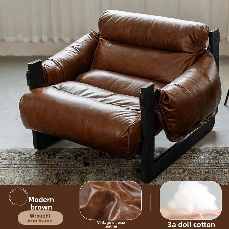 Italian Retro Faux Leather Armchair