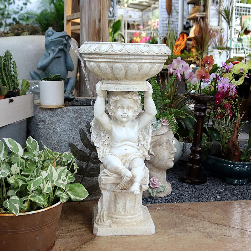 Vintage Angel Garden Flower Pot