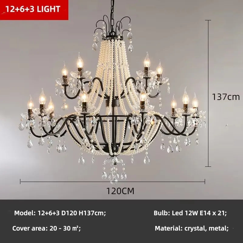 Gold Crystal Candle Chandelier Luxury