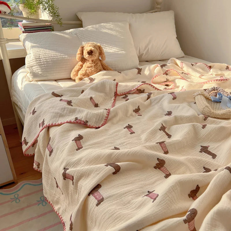 Pure Cotton Cartoon Summer Blanket