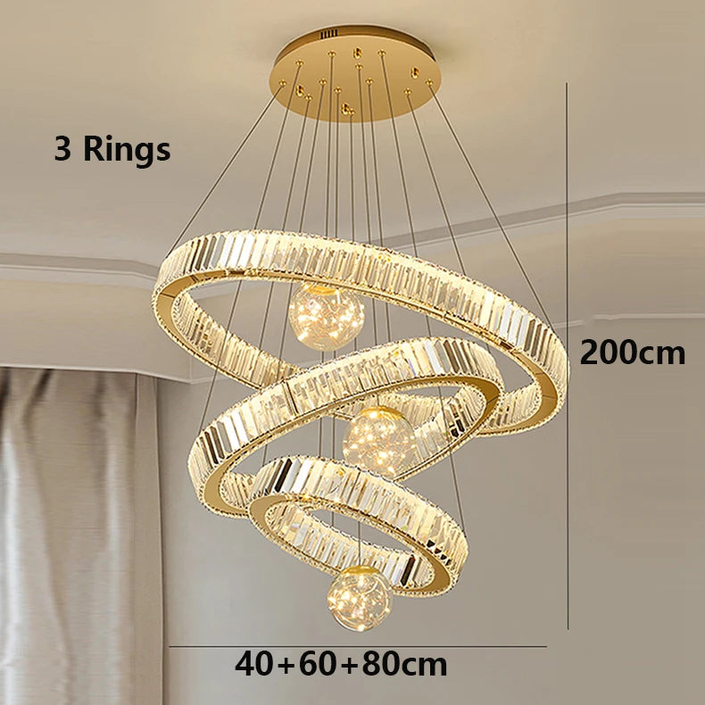 Modern Crystal Ring Chandelier Design
