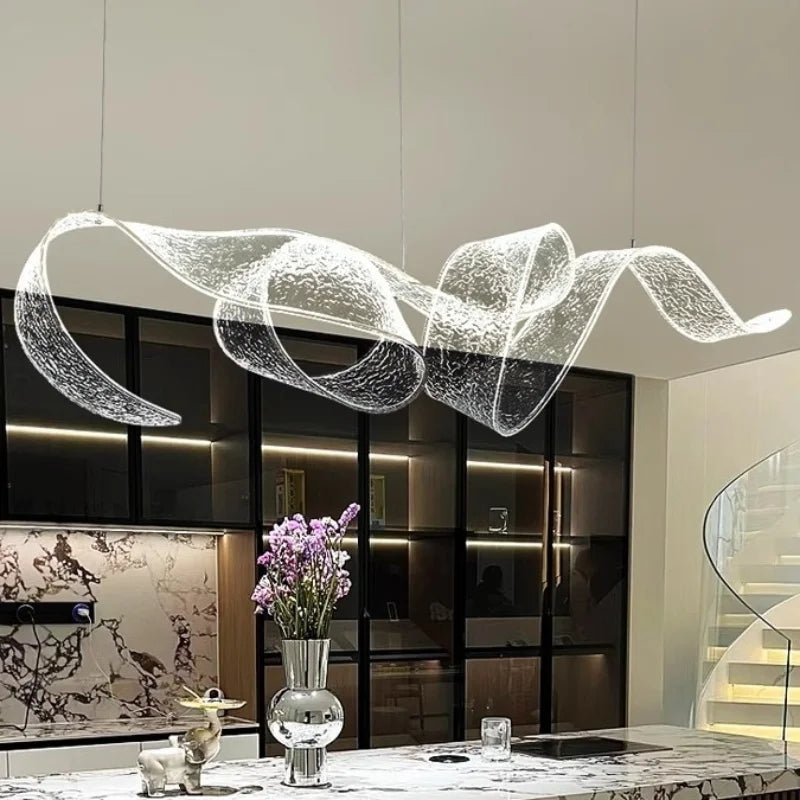 Artistic Ribbon Pendant Light Design