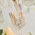 Clear Acrylic Three-Compartment Pen Holder