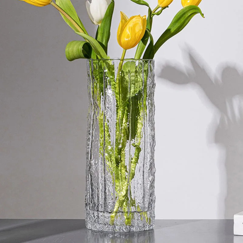 Glacier Glass Flower Vase Modern