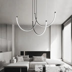 Nordic Minimalist Copper Line Chandelier