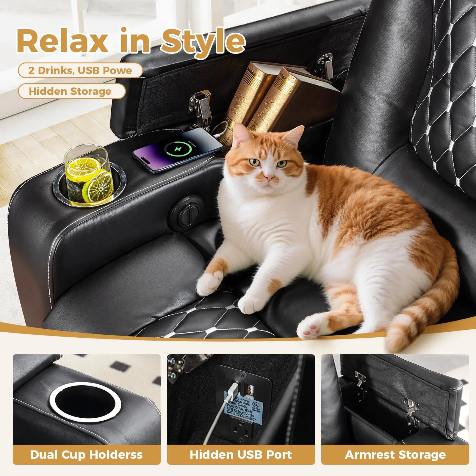 Electric Recliner with USB Ports